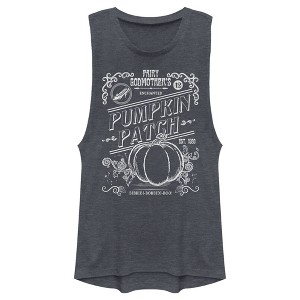 Juniors Womens Cinderella Cinderella Enchanted Pumpkin Patch Festival Muscle Tee - 1 of 4