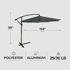 Four Seasons Courtyard 11.5 Foot Offset Patio Umbrella Octagonal Shaped Canopy Shade Outdoor Backyard Furniture with Aluminum Pole, Charcoal Gray - 3 of 4