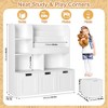 GustoWave Large Toy Storage Organizer with 3 Movable Drawers,Kid's Bookshelf with 4 Storage Cubbies and 4 Layer Sling Bookcase,Toy Chest, White - 3 of 4