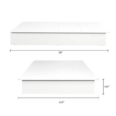 White Full Platform Bed with Minimalist Design