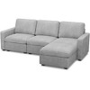 Belffin 3-Seater Corduroy Cloud Sectional - Modular Sofa with Storage Ottoman & Extra Deep Seating - 3 of 4