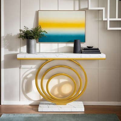 Hommoo Narrow Console Table, 41" Entryway Sofa Table with Ring Base