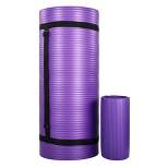 BalanceFrom Fitness 71 x 24 x 1'" All-Purpose Extra Thick Non-Slip High Density Anti-Tear Exercise Yoga Mat with Knee Pad & Carrying Strap, Purple