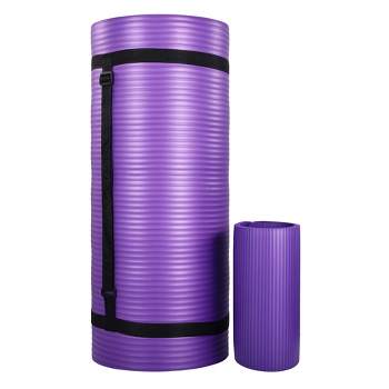 BalanceFrom Fitness All-Purpose Extra Thick Non-Slip High Density Anti-Tear Exercise Yoga Mat with Knee Pad & Carrying Strap