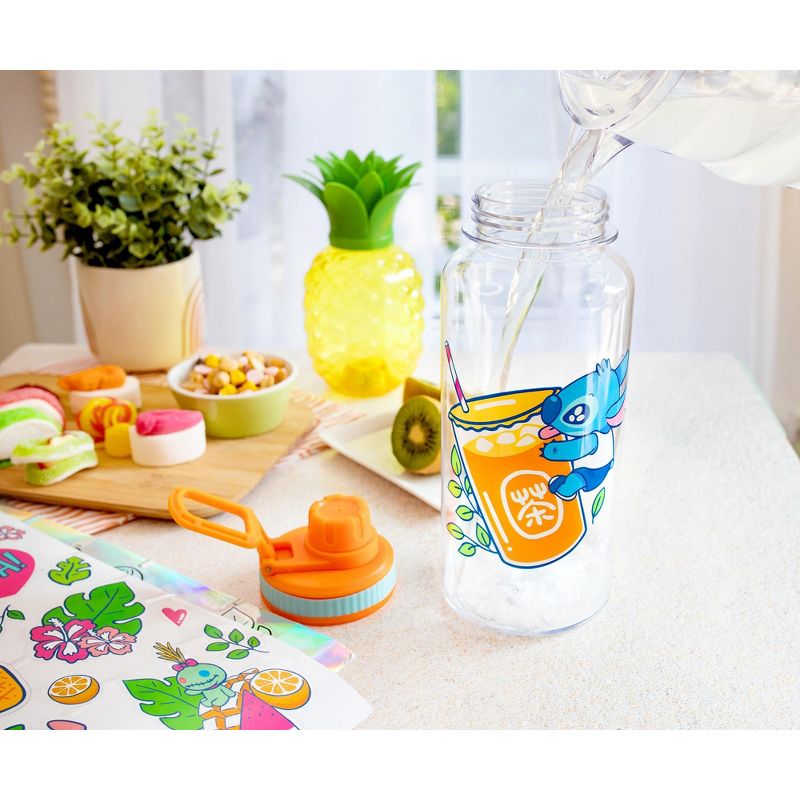 Silver Buffalo Disney Lilo & Stitch Bubble Tea Plastic Water Bottle and Decal Sticker Set, 5 of 7