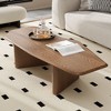Airsurfer 47.2 Inches Ash Wood Veneer Coffee Table Minimalist Modern Coffee Table Free Form Rustic Veneer Coffee Table for Small Living Room - 4 of 4