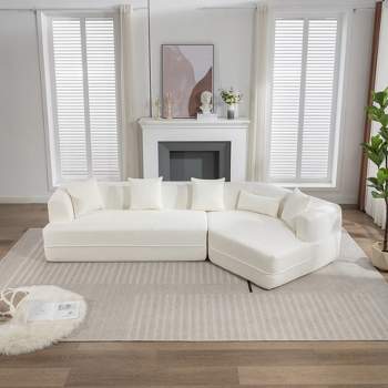 125" Modular Sectional Sofa Set, Upholstered Anti-wrinkle Sleeper Sofa Couch-ModernLuxe