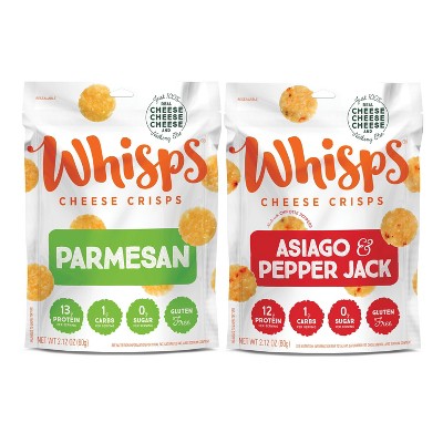 Whisps Parmesan & Asiago and Pepper Jack Cheese Crisps Bundle