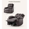 27'' Leather Recliner Chair Oversized, Overstuffed Manual Recliner Chair, with Cup Holder and Side Pockets, for Living Rooms, Max Weight 400 lbs - 3 of 4