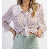 Women's FLEUR SMOCKED RUFFLED CUFF TOP - SANS SOUCI - 3 of 4