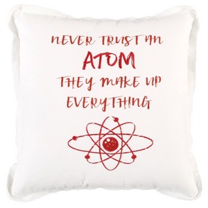 20"x20" Oversize Atom Poly Filled Square Throw Pillow - Rizzy Home: Embroidered Cotton Canvas - 1 of 4