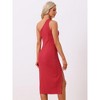 Allegra K Women's One Shoulder Sleeveless Formal Party Slit Fashion Sheath Dress - 3 of 4