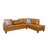 GlasFlength Sectional Sofas with Ottoman, Modern Large Modular Sectional Couch for Living Room, L Shape Upholstered Couch, Orange Leather, Length - 4 of 4