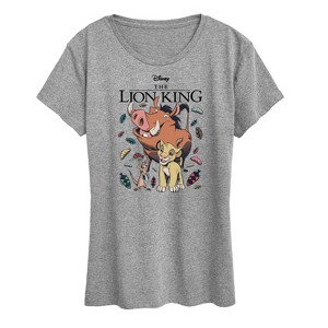 Women's - The Lion King - Simba Timon and Pumbaa Bugs Short Sleeve Graphic T-Shirt - 1 of 4