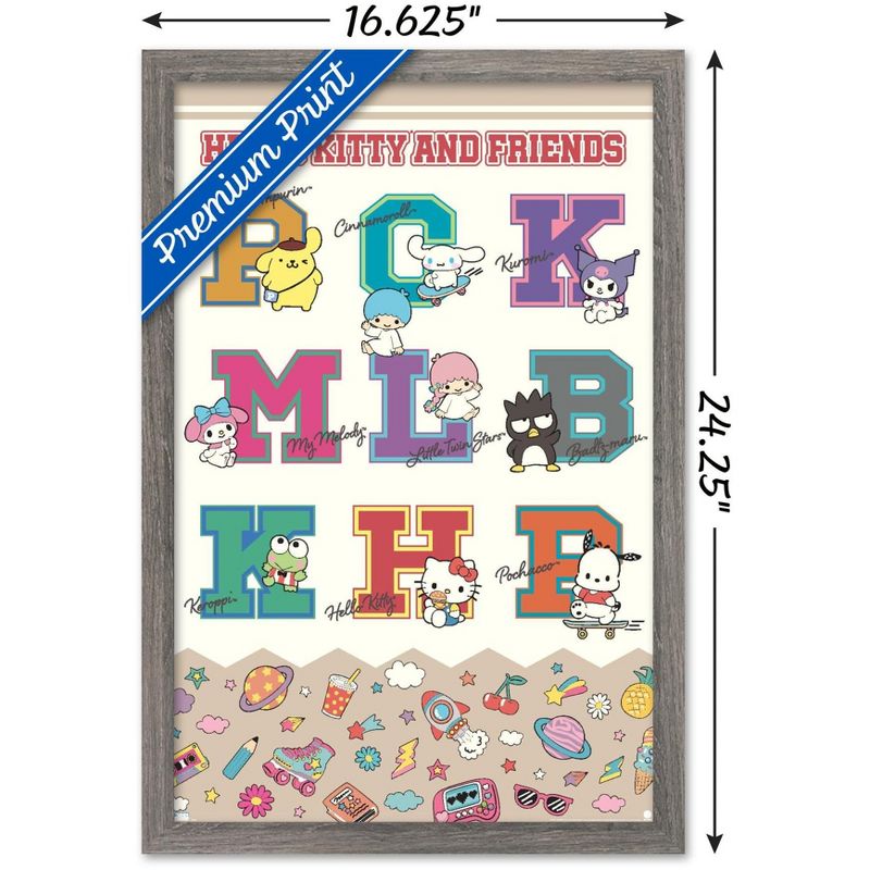 Trends International Hello Kitty and Friends: 24 College Letter - Group Framed Wall Poster Prints, 3 of 7