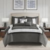 510 Design 8pc Queen Elmore Embroidered Comforter Set Dark Gray - 3 of 4