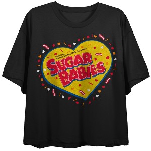 Sugar Babies Logo Women’s Black Crop Tee- - 1 of 2