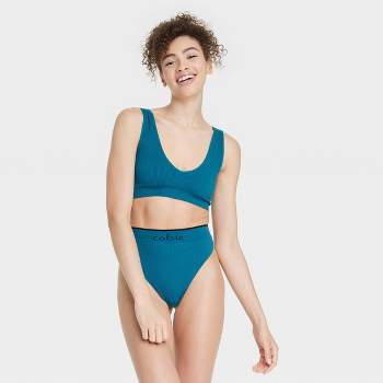 Women's Satin Cheeky Underwear - Colsie™ Blue L : Target