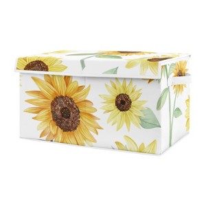 Sweet Jojo Designs Girl Fabric Storage Toy Bin Sunflower Yellow Green and Brown - 1 of 4