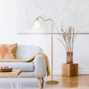 VYNXARIA 60"H Majestic Brass Ring Base Curved Floor Lamp with Triangle White Drum Shade - 2 of 4