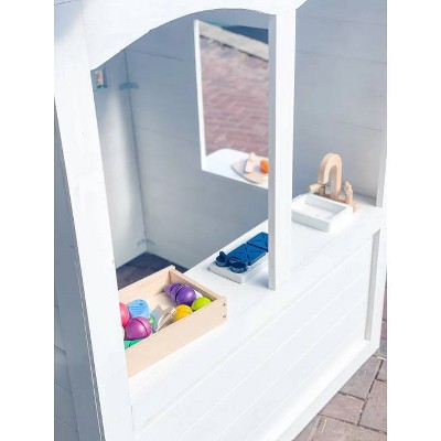 Zahara White and Black Wooden Playhouse with Kitchen