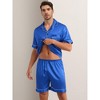 INSPIRE CHIC Men's Satin Sleepwear Short Sleeve Nightwear Shorts Summer Pajamas Set 2 Pieces - 2 of 4