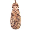 Touched by Nature Unisex Baby Organic Cotton Swaddle Blanket and Cap, Cookie, 0-6 Months - 3 of 3