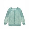 Women's Waffle Patchwork Raglan Sleeve Exposed Seam Sweatshirt - Shewin - 3 of 4