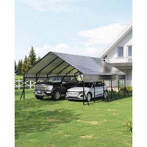 20'x25'x13.4' Metal Carport for 2 Cars, Car Ports Kit for All-Weather, Reinforced Frame Garage for Pickup Trucks, Boats - 1 of 4