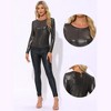 INSPIRE CHIC Women's Metallic Round Neck Long Sleeve Sparkly Disco Party Shiny Top - 2 of 4
