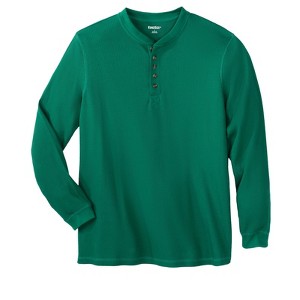 KingSize Men's Big & Tall Tall Waffle-Knit Thermal Henley Tee Big - 1 of 4