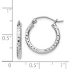 Black Bow Jewelry 2mm Diamond Cut, Polished Sterling Silver Hoops - 17mm (5/8 Inch) - 4 of 4