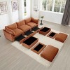 U-Shaped Sectional Sofa, 3-Seater Sofa with Pull-Out Storage Drawers and Footstool, Upholstered Chenille Sofa with Cushion-Coolbibila - 3 of 4