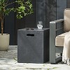 KWPZQEB Outdoor Fire Pit, Propane Tank Holder, Outdoor Tank Storage Table with Cut-Out Handle, Magnesium Oxide Side Table - 3 of 4