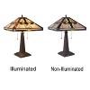 Chloe Lighting Jeremiah Tiffany-style Blackish Bronze 2 Light Mission Table Lamp 16" Shade - 3 of 4