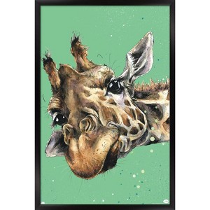 Trends International Snowtap - Giraffe Photobomb Framed Wall Poster Prints - 1 of 4