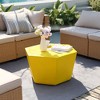 UPHA 28-Inch Hexagon Outdoor Coffee Table – Magnesium Oxide Coffee Table for Patio, Backyard & Garden - 3 of 4