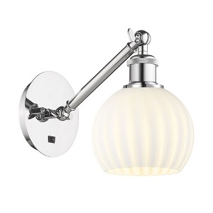 White Venetian - 1 Light Arm Adjusts Up and Down Wall Sconce In Modern Style-8 Inches Tall and 6 Inches Wide - 1 of 1