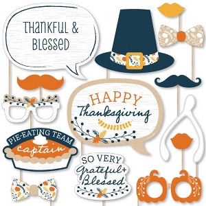 Big Dot of Happiness Happy Thanksgiving - Fall Harvest Party Photo Booth Props Kit - 20 Count - 1 of 4