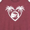 Women's - Instant Message - Palm Trees Heart Scene Graphic Racerback Tank - 2 of 4