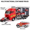 TEMI Fire Truck Toy Set with Play Mat, Carrier Truck for Kids Toddlers, Die-Cast Metal Toy Car Set, Christmas Birthday Gift for Age 3 4 5 + Years Old - 4 of 4