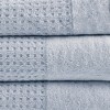 6Pcs 100% Cotton Solid Color Bath Towel Set, Anti-Microbial Certified Waffle Jacquard Quick Dry Bath Towel - 3 of 4