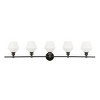 Elegant Lighting Gene 5 light Black and Frosted white glass Wall sconce - 3 of 4
