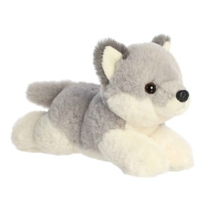 Aurora Small Wolf Pup Mini Flopsie Adorable Stuffed Animal Gray 8" - 1 of 4