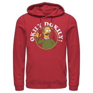 Men's The Simpsons Ned Flanders Okily Dokily Pull Over Hoodie - 1 of 4