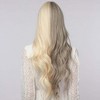 Jessie's Wig 30 Inch Long Wavy Cosplay Wigs Synthetic Wigs Half Ash Blonde Half Blonde 1 Pc/Pack - 4 of 4