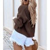 BLUEMING Womens Open Front Knit Cropped Cardigans Sweater Lantern Long Sleeve Fall Casual Shrugs Sweater - 2 of 3