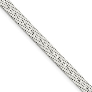Black Bow Jewelry 5.25mm, Sterling Silver Solid Herringbone Chain Necklace - 1 of 4