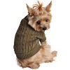 Doggie Design Combed Cotton Cable Knit Dog Sweater - Herb Green - 3 of 3