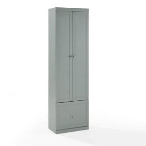 Harper Convertible Pantry Closet Gray - Crosley: Freestanding 74"H Storage, Broom Cabinet with Drawer - 1 of 4